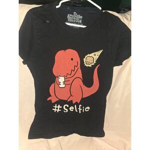 Goodie Two Sleeves "#Selfie" T-Rex Graphic Tee XL